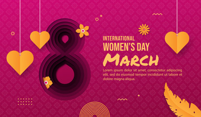 International women's day background, Flyer for 8 march with decoration elements
