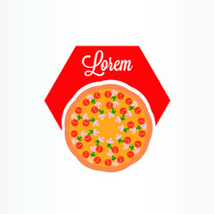 pizza logo vector illustration. pizza cafe logo icon