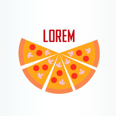 pizza logo vector illustration. pizza cafe logo icon