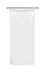 Realistic white advertising textile flags and banners vector . Advertising flag banner and fabric canvas poster for advertising illustration on transparent becgraund.