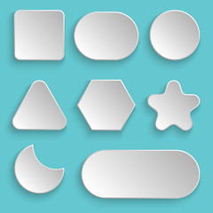 White blank buttons vector design illustration isolated on cool background.