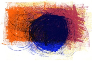 Unique abstract pastel dry texture painting with circle rythm and texture.