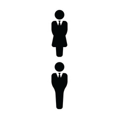 Partnership icon vector male and female group of people symbol avatar for business management persons in flat color glyph pictogram illustration