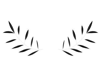 植物のイラスト：見出し飾り：葉っぱ、葉脈、実なし