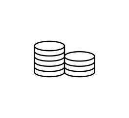 Coins stack, money icon. Vector illustration, flat design.