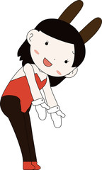 Pop Cute pose of cute bunny girl