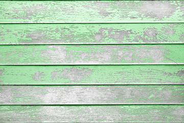 Old wooden wall green color texture background