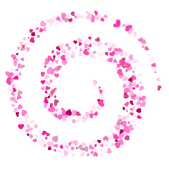 Hearts confetti flying vector background graphic design.