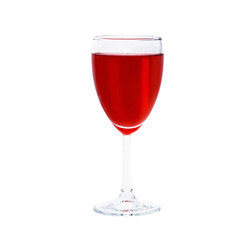 Glass of red juice isolated on white.
