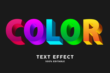 3d bold rainbow color text effect