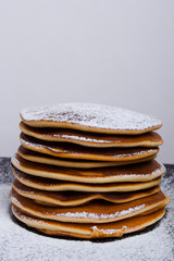Stack of pancakes on a plate