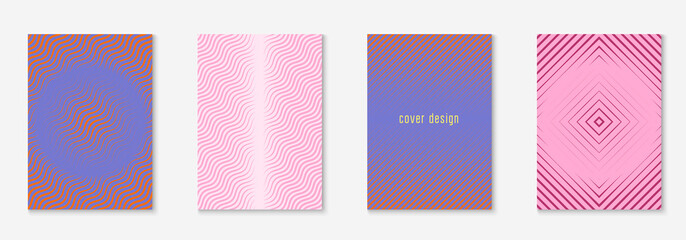 Fototapeta premium Poster design modern. Creative page, presentation, mobile screen, journal layout. Purple and pink. Poster design modern with minimalist geometric lines and shapes.