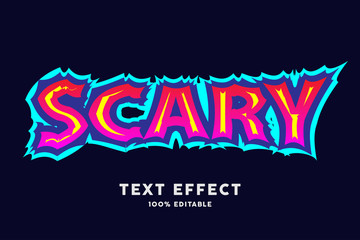 Red and blue scary style text effect