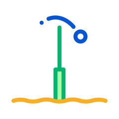 Ball Flew Over Field Icon Vector. Outline Ball Flew Over Field Sign. Isolated Contour Symbol Illustration