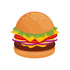 delicious burger fast food icon