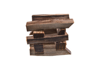 oak firewood isolated on white background