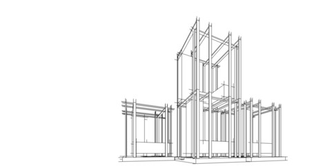 Abstract, structure, sculpture and architecture, Sketch concept idea.