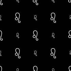Leo zodiac sign, horoscope seamless pattern. Texture for wallpapers, fabric, wrap, web page backgrounds, vector illustration