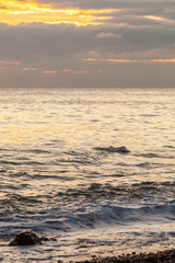 Obraz premium Beautiful colored sunset on the sea, landscape