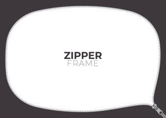 Vector black opening zipper with white base