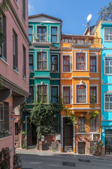Naklejka premium Colorful Houses at Balat, istanbul, Turkey