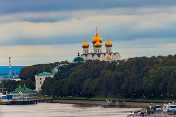 Dormition cathedral on the Arrow at the confluence of the Volga river and Kotorosl river  in...