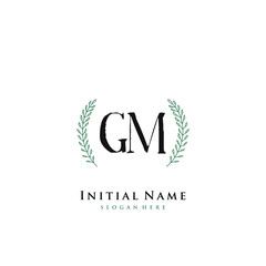 GM Initial handwriting logo vector