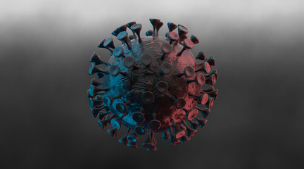 Wuhan Coronavirus 2019-nCov, 3D rendering