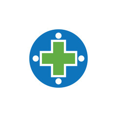 Medical cross healthy logo template vector