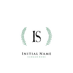 Fototapeta premium IS Initial handwriting logo vector