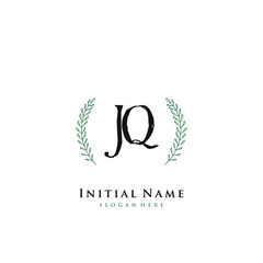 JQ Initial handwriting logo vector