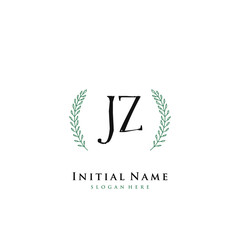 JZ Initial handwriting logo vector