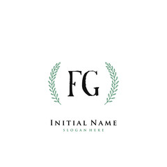 FG Initial handwriting logo vector