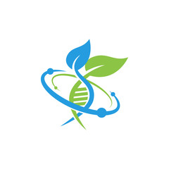 Genetic DNA icon logo vector illustration concept.