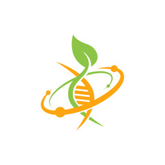 Genetic DNA icon logo vector illustration concept.