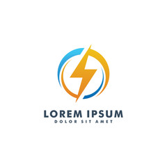 Electrical logo design, Thunder icon logotype vector illustration