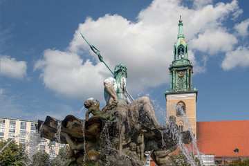 Neptun Temple and Marien Church, Berlin, Germany