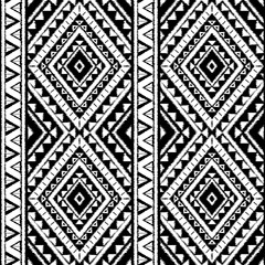 Peru ikat tribal pattern vector seamless. Traditional ethnic embroidery art print. White and black border textile texture. Chile background for boho rug, fabric, blanket and backdrop.