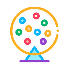 Lottery Drum Icon Vector. Outline Lottery Drum Sign. Isolated Contour Symbol Illustration