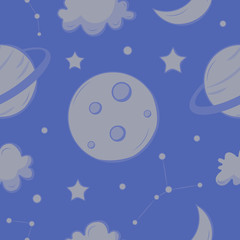 Vector cute monochrome space pattern