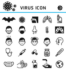 Virus infection icons vector illustration.