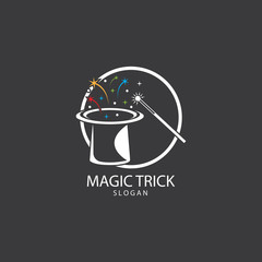 Illustration of magic hat with wand