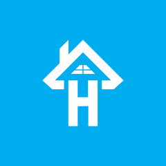 letter H real estate, home logo template