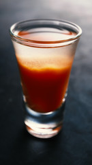 Bloody mary classic cocktail on a black background