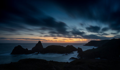 Sunset over Kynance Cove, Cornwall,UK