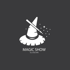 Illustration of magic hat with wand