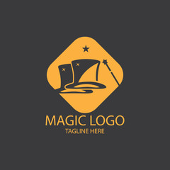 Illustration of magic hat with wand