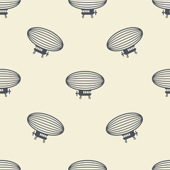 Obraz premium Seamless pattern, Zeppelins, adventure at action