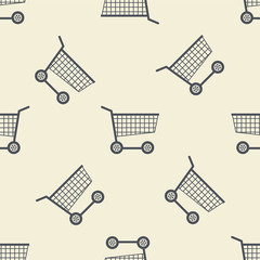 Seamless pattern Shopping Trolley, Shopping Cart