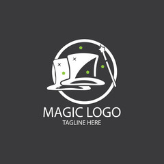 Illustration of magic hat with wand
